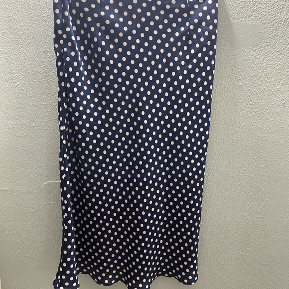 Blue and White Polka Dot MIDI Skirt - Picture 6 of 6
